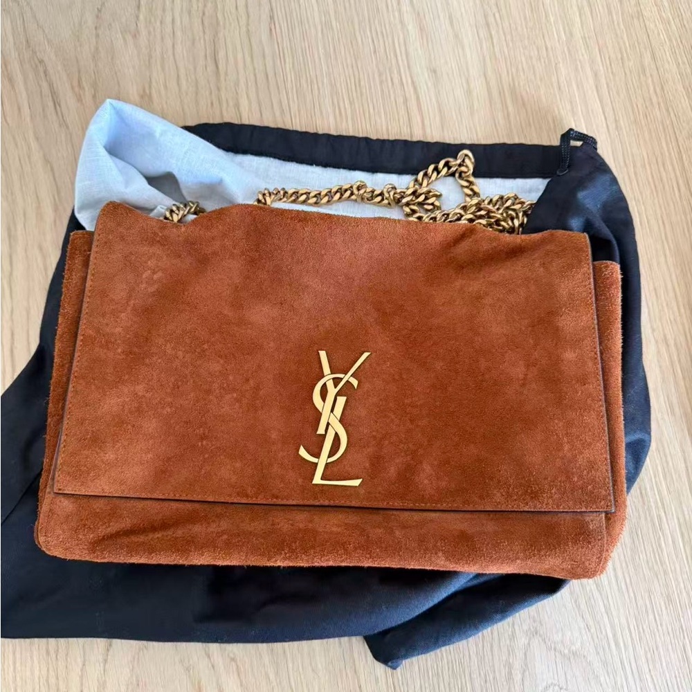 The Saint Laurent Kate Medium Reversible Chain Bag in suede and leather